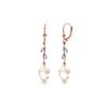 Genuine 24.52 ctw White Topaz & Diamond Earrings 14KT Rose Gold - REF-63R8P