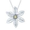 Image 1 : Natural 0.70 CTW Yellow Round Diamond Necklace 14K Gold - REF-99H2W