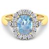 Image 3 : Natural 2.34 CTW Aquamarine & Diamond Ring 14K Yellow Gold - REF-82H3M