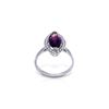 Image 1 : Genuine 1.80 ctw Amethyst & Diamond Ring 14KT White Gold - REF-70M5T