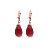 Genuine 16 ctw Ruby Earrings 14KT Rose Gold - REF-85R2P