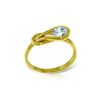 Genuine 0.65 ctw Aquamarine Ring 14KT Yellow Gold - REF-49Y2F