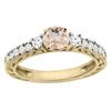 1.05 CTW Morganite & Diamond Ring 14K Yellow Gold - REF-82Y3V