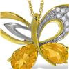 Genuine 3.28 ctw Citrine & Diamond Necklace 14KT Yellow Gold - REF-110F4Z