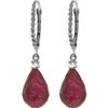 Image 1 : Genuine 17.7 ctw Ruby & Diamond Earrings 14KT White Gold - REF-42Y6F