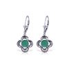 Image 1 : Genuine 1.10 ctw Emerald Earrings 14KT White Gold - REF-41A4K