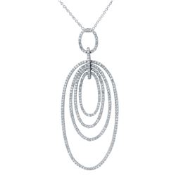 Natural 1.03 CTW Diamond Necklace 14K White Gold - REF-165Y6N