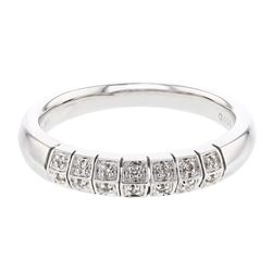 Natural 0.08 CTW Diamond Band Ring 14K White Gold - REF-43M2F