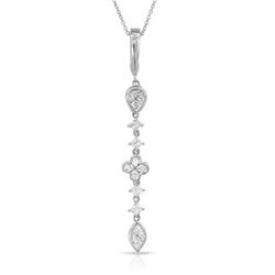 Natural 1.03 CTW Princess Diamond Necklace 14K White Gold - REF-222X3T