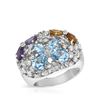 Image 1 : Natural 13.85 CTW Amethyst & Diamond Ring 14K White Gold - REF-187H2W