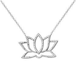 Natural 0.23 CTW Diamond Necklace 14K White Gold - REF-55X8T