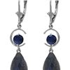 Genuine 18.6 ctw Sapphire Earrings 14KT White Gold - REF-49A2K