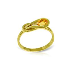 Genuine 0.65 ctw Citrine Ring 14KT Yellow Gold - REF-47H2X