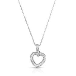 Natural 0.25 CTW Diamond Necklace 14K White Gold - REF-37H8W