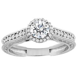 0.64 CTW Diamond Ring 14K White Gold - REF-111N5Y