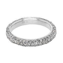 Natural 1.50 CTW Diamond Band Ring 14K White Gold - REF-110Y7N