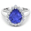Image 3 : Natural 3.73 CTW Tanzanite & Diamond Ring 14K White Gold - REF-121R7F