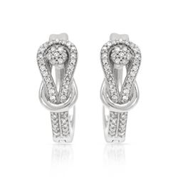 Natural 0.27 CTW Diamond Earrings 14K White Gold - REF-60K3R