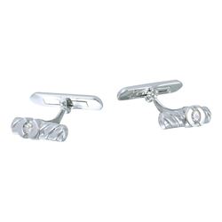 Natural 0.23 CTW Diamond Cuff Links 14K White Gold - REF-75T6X