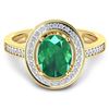 Image 3 : Natural 1.87 CTW Zambian Emerald & Diamond Ring 14K Yellow Gold - REF-81X8K