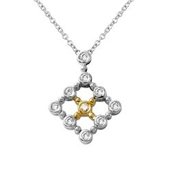 Natural 0.26 CTW Diamond & Pendant 14K Two Tone Yellow Gold - REF-53N3Y