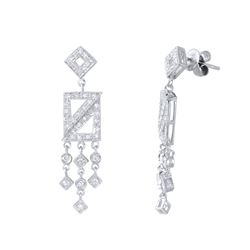 Natural 0.74 CTW Diamond Earrings 18K White Gold - REF-106F2M