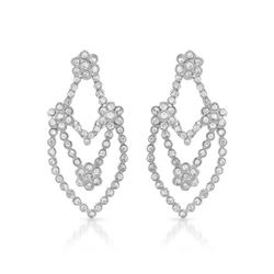 Natural 2.09 CTW Diamond Earrings 14K White Gold - REF-210T6X