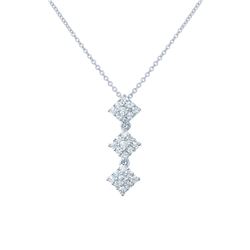Natural 0.43 CTW Diamond Necklace 18K White Gold - REF-65W7H