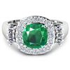 Image 3 : Natural 2.73 CTW Zambian Emerald & Diamond Ring 14K White Gold - REF-125F3N