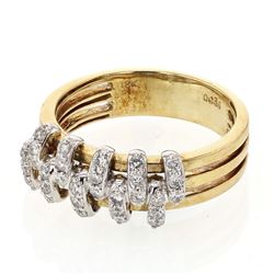 Natural 0.36 CTW Diamond Ring 18K Two Tone Yellow Gold - REF-86F4M