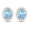 Image 2 : Natural 2.36 CTW Aquamarine & Diamond Earrings 14K Yellow Gold - REF-43K3W