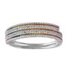 Image 1 : Natural 6.49 CTW Multi-Sapphire & Diamond Bangle 14K White Gold - REF-420T3X