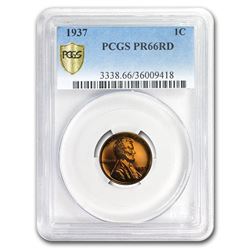1937 Lincoln Cent PR-66 PCGS (Red)