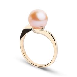 Gem Quality Pink Freshwater Pearl Serenity Solitaire Ring