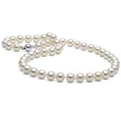 White Akoya Pearl Necklace, 8.0-8.5mm