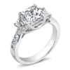 Image 1 : Natural 2.32 CTW Princess Cut & Trapezoids Diamond Engagement Ring 18KT White Gold