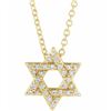 Image 1 : Natural 0.15 CTW Star of David Diamond Necklace 14KT Yellow Gold