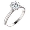 Image 1 : Natural 1.07 CTW Round Cut 8 Prong Diamond Engagement Ring 18KT White Gold