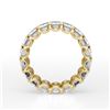 Image 1 : Natural 7.02 CTW U-Setting Emerald Cut Diamond Eternity Ring 14KT Yellow Gold