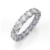 Image 1 : Natural 4.02 CTW U-Setting Round Brilliant Diamond Eternity Ring 14KT White Gold
