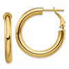 Image 1 : 14k Polished Round Hoop Earrings - 4x20 mm