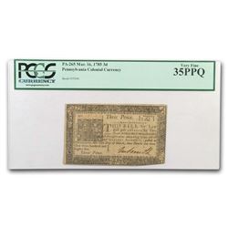 1785 3 Pence Pennsylvania 3/16/1785 VF-35 PPQ PCGS