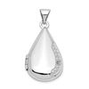 Image 1 : 14k White Gold Tear Drop Diamond Set Locket - 30 mm