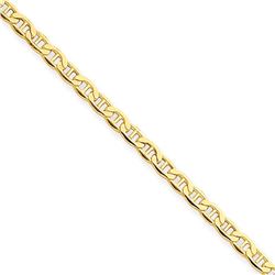 14k Yellow Gold 2.40 mm Anchor Chain Bracelet - 10 in.