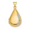 Image 1 : 14k Yellow Gold .005ct Diamond Teardrop Locket - 21 mm