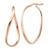 Image 1 : 14k Rose Gold White Gold Wavy Hoop Earrings - 2 mm
