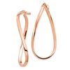 Image 2 : 14k Rose Gold White Gold Wavy Hoop Earrings - 2 mm