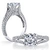 Image 1 : Natural 4.02 CTW Cushion Cut Split Shank Diamond Engagement Ring 14KT White Gold