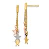 Image 1 : 14k Tri-color Polished Dangle Stars Post Earrings