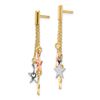 Image 2 : 14k Tri-color Polished Dangle Stars Post Earrings